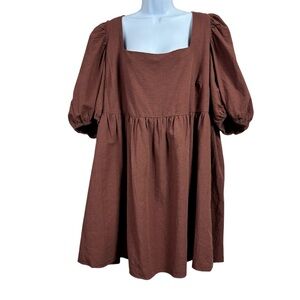 Arula Puff Sleeve Empire Waist Mini Dress